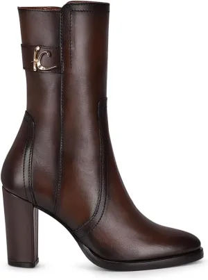 Cuadra FRANCO Women's Brown leather bootie with metallic symbol T32TSTS