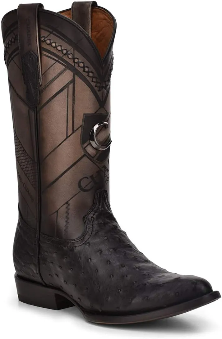 Cuadra Men's Cowboy Boot in Genuine Ostrich Leather and Bovine Leather