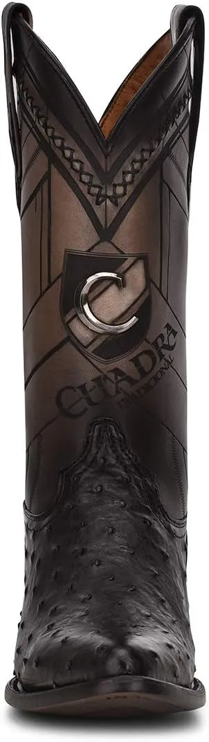Cuadra Men's Cowboy Boot in Genuine Ostrich Leather and Bovine Leather