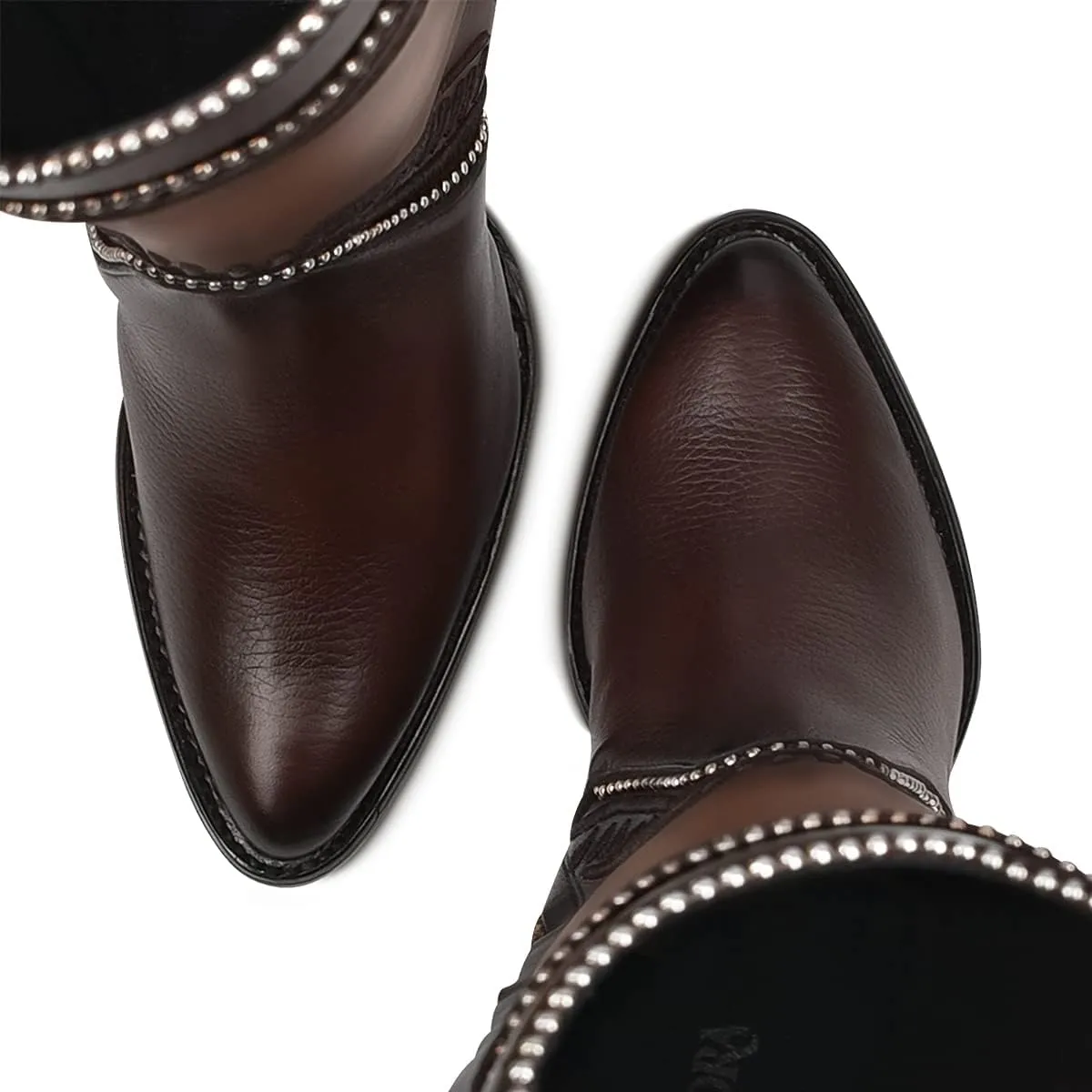 Cuadra Women's Tall Boot in Bovine Leather with Zipper Brown