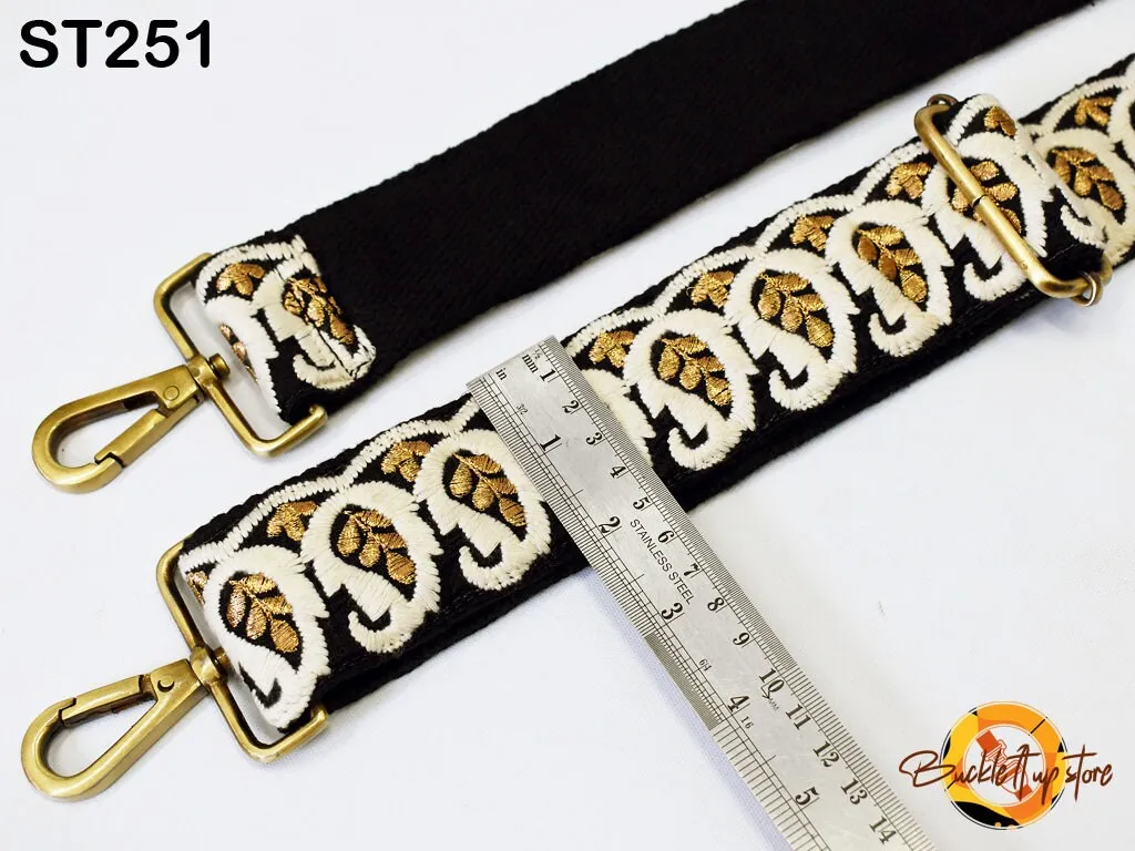 Custom Messenger Bag Handbag Strap Replacement Guitar Strap Gift Sister Embroidered Purse Strap Boho Embroidery Crossbody Strap for Purses