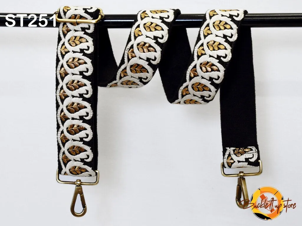 Custom Messenger Bag Handbag Strap Replacement Guitar Strap Gift Sister Embroidered Purse Strap Boho Embroidery Crossbody Strap for Purses