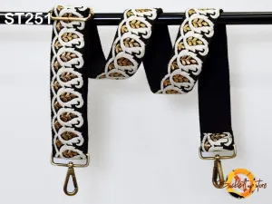 Custom Messenger Bag Handbag Strap Replacement Guitar Strap Gift Sister Embroidered Purse Strap Boho Embroidery Crossbody Strap for Purses