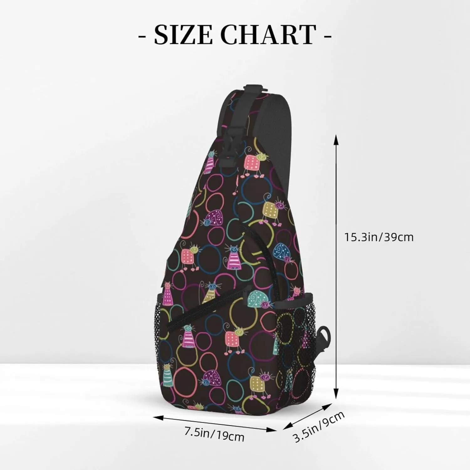 Cute cat Chest Bags Crossbody Sling Bag Shoulder Bag Travel Hiking Daypack For Men Women