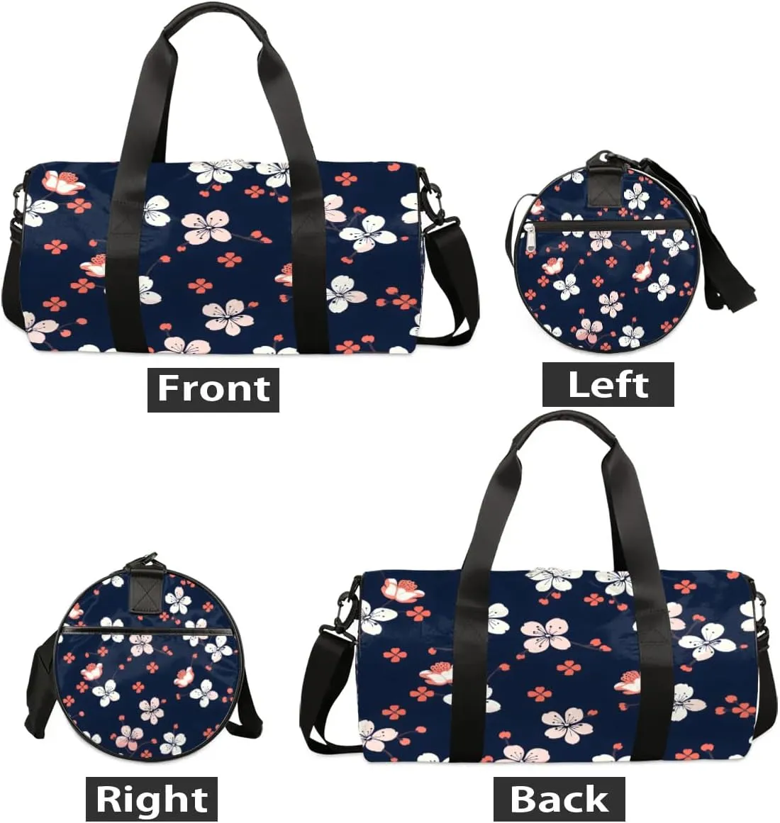 Cute Cherry Flowers Travel Duffle Bag Gym Bag for Women Men Lightweight Carry on Duffel Bag for Sports Gyms Weekend Getaway
