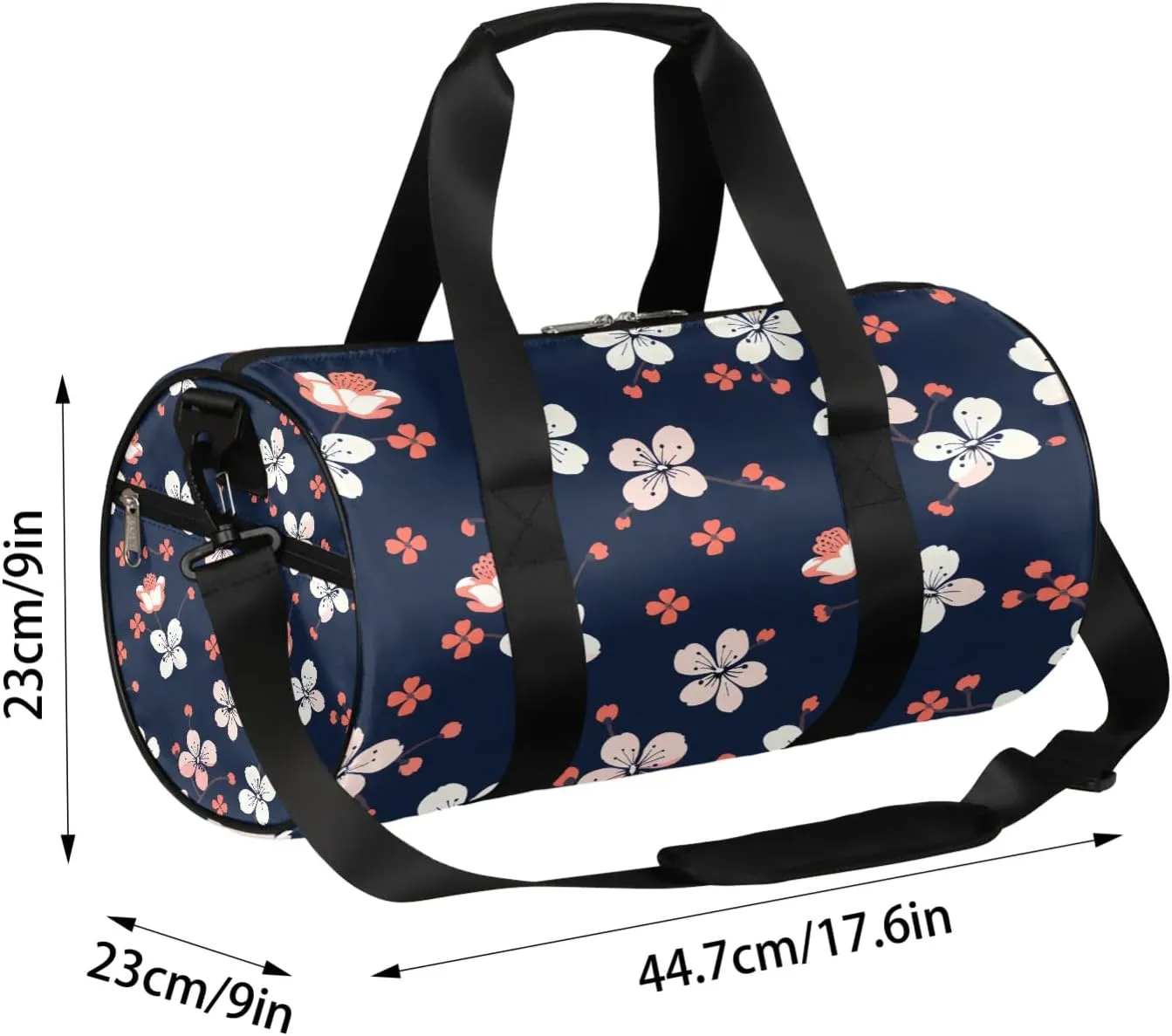 Cute Cherry Flowers Travel Duffle Bag Gym Bag for Women Men Lightweight Carry on Duffel Bag for Sports Gyms Weekend Getaway