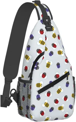 Cute pink bear Chest Bags Crossbody Sling Bag Shoulder Bag Travel Hiking Daypack For Men Women