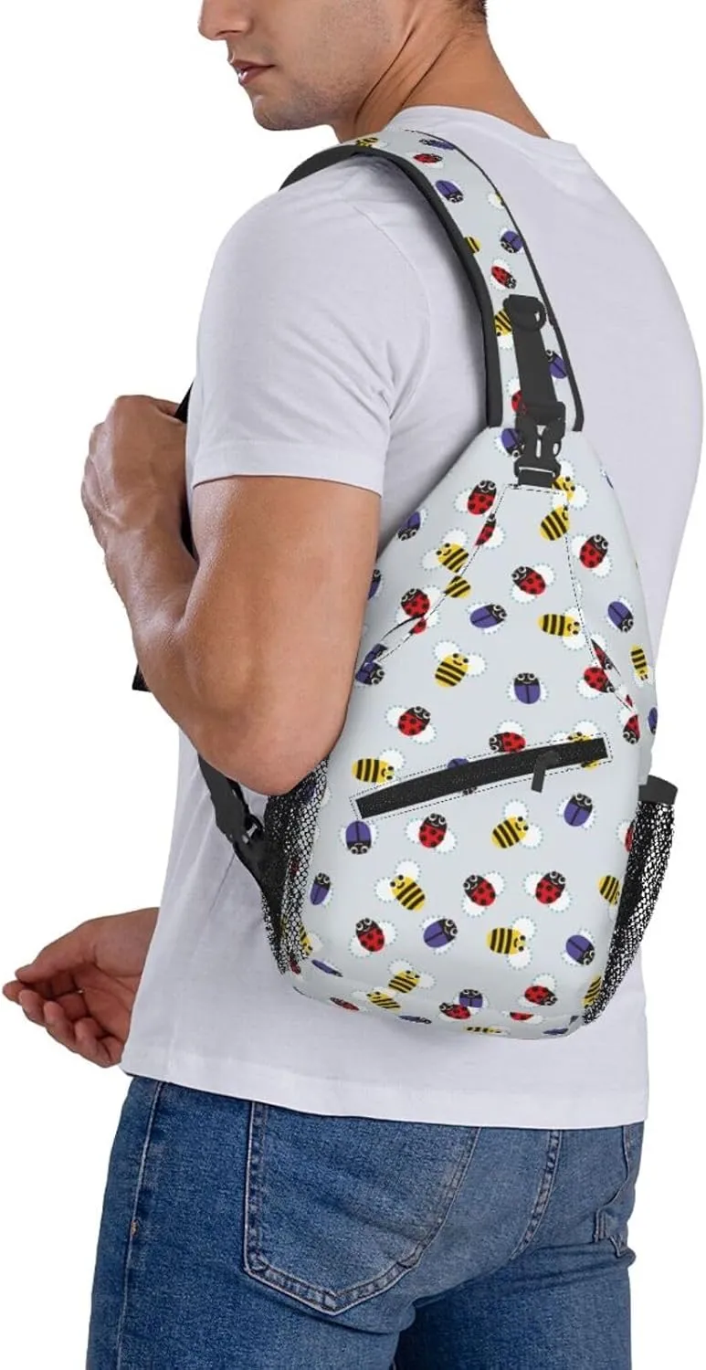 Cute pink bear Chest Bags Crossbody Sling Bag Shoulder Bag Travel Hiking Daypack For Men Women