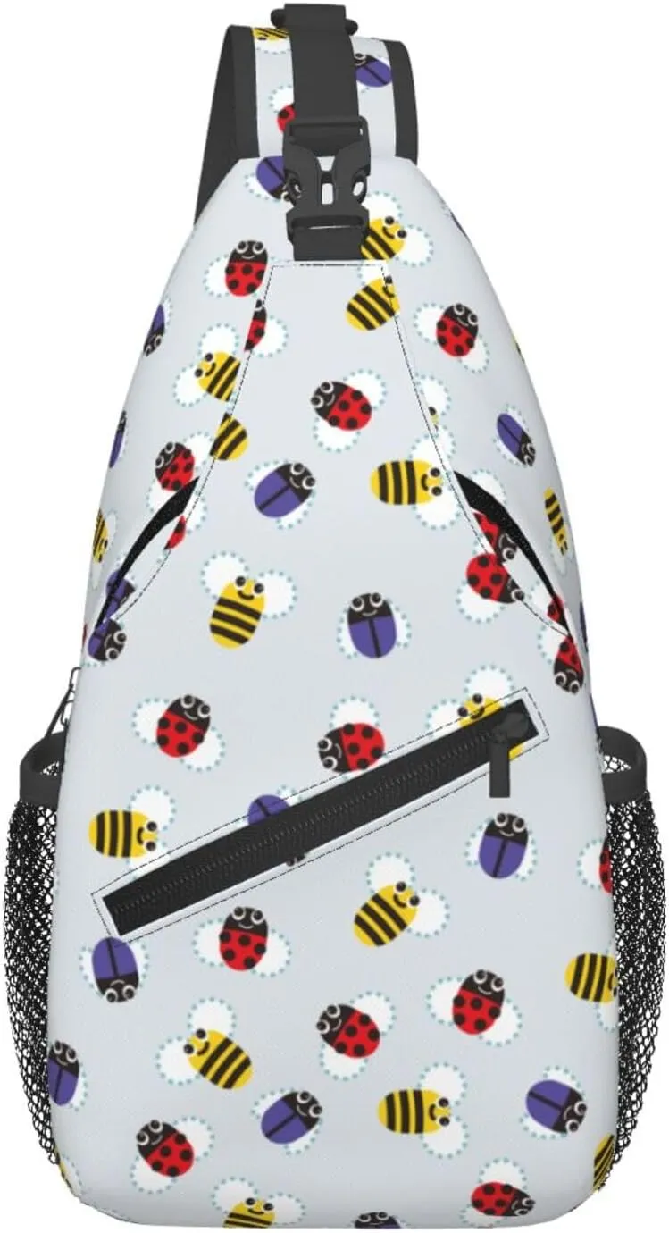 Cute pink bear Chest Bags Crossbody Sling Bag Shoulder Bag Travel Hiking Daypack For Men Women