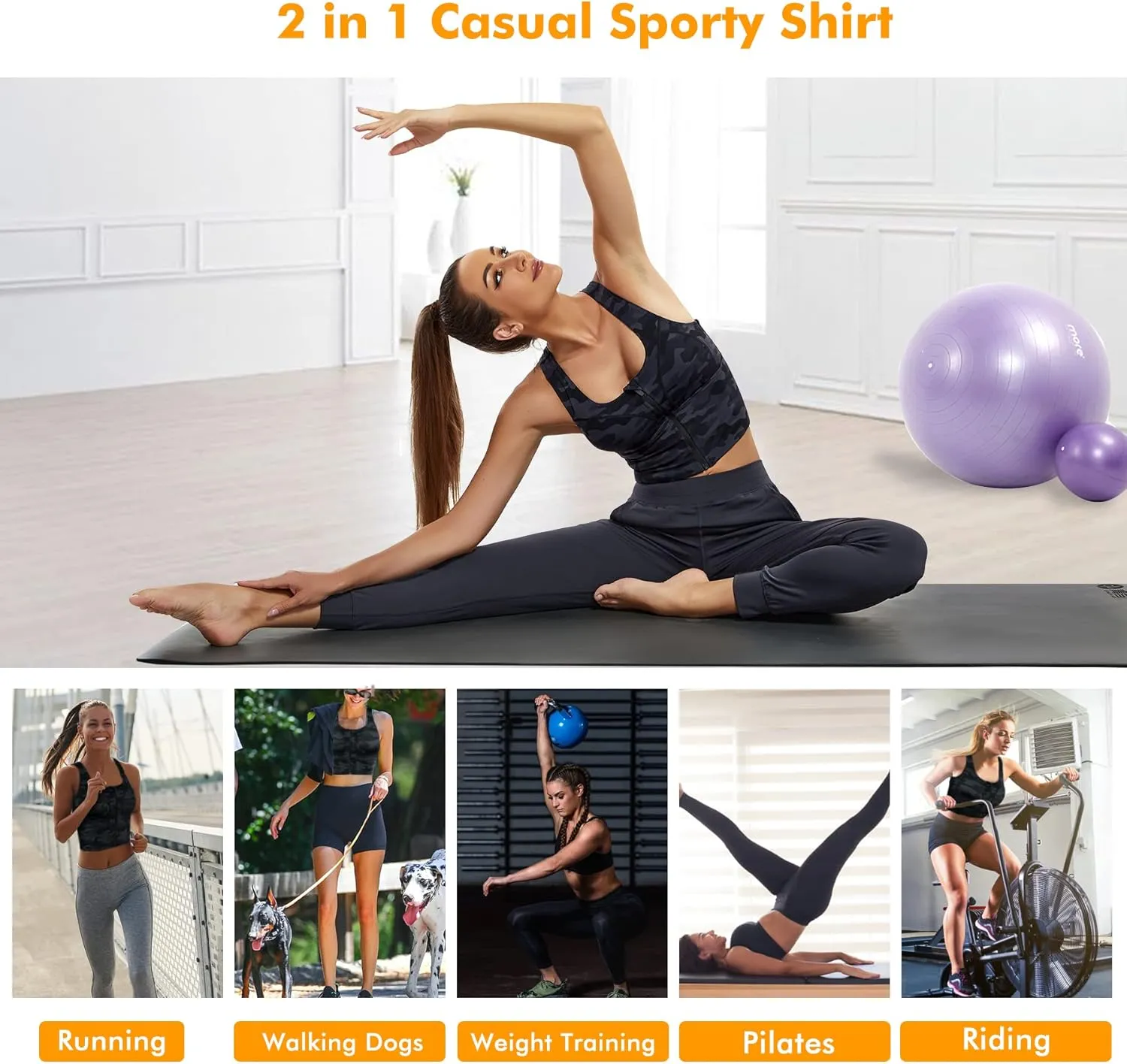 CYDREAM Zip Front Longline Sports Bras for Women Crop Tank Top Criss Cross Back Support Fitness Yoga Workout Shirts