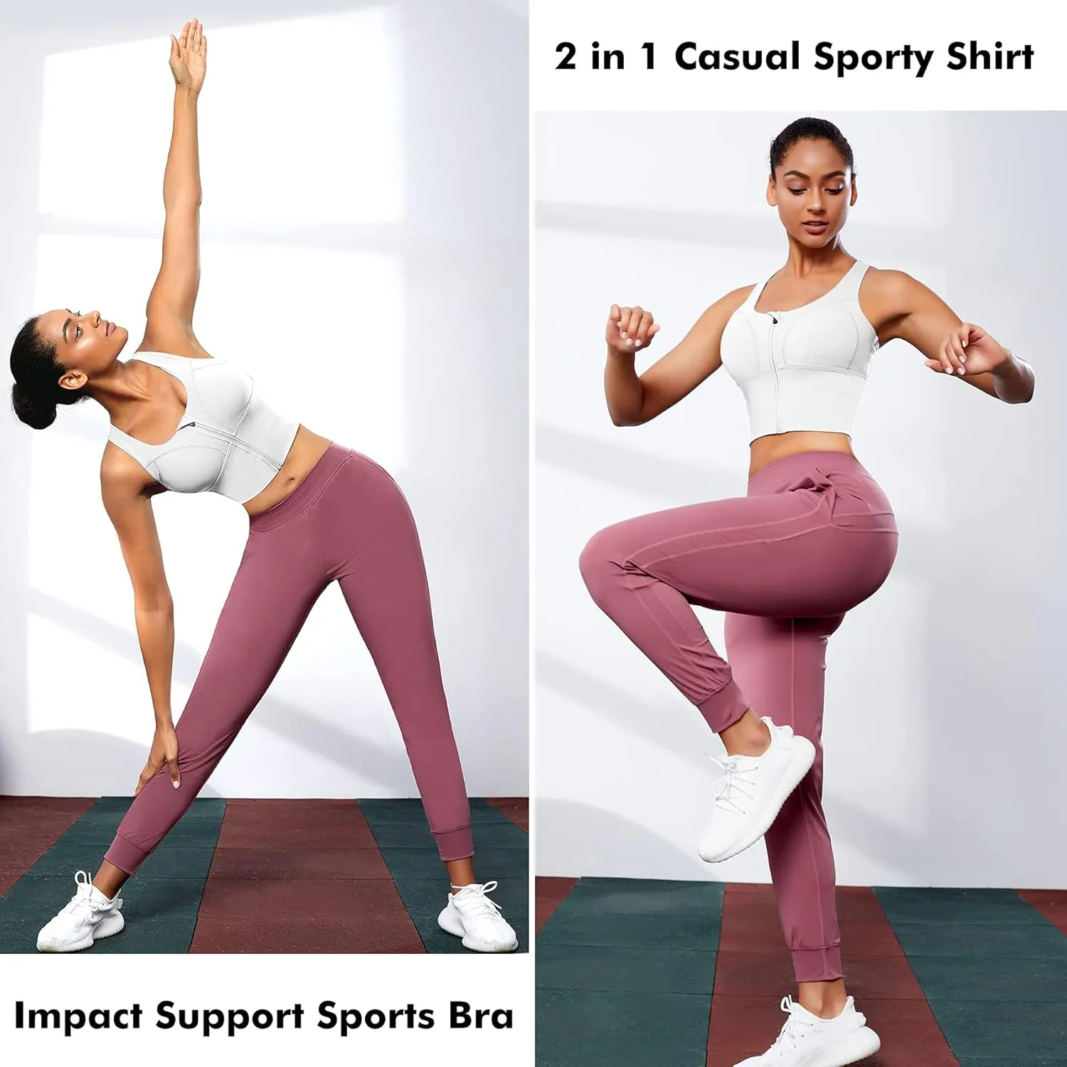 CYDREAM Zip Front Longline Sports Bras for Women Crop Tank Top Criss Cross Back Support Fitness Yoga Workout Shirts