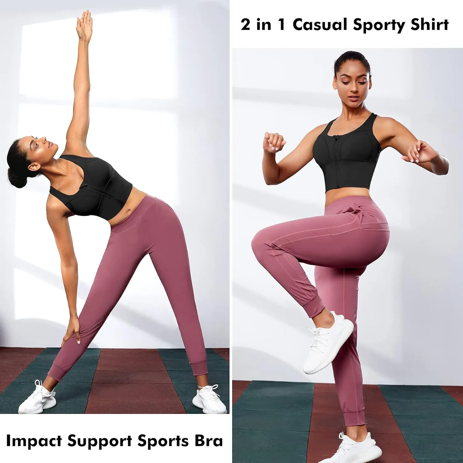 CYDREAM Zip Front Longline Sports Bras for Women Crop Tank Top Criss Cross Back Support Fitness Yoga Workout Shirts