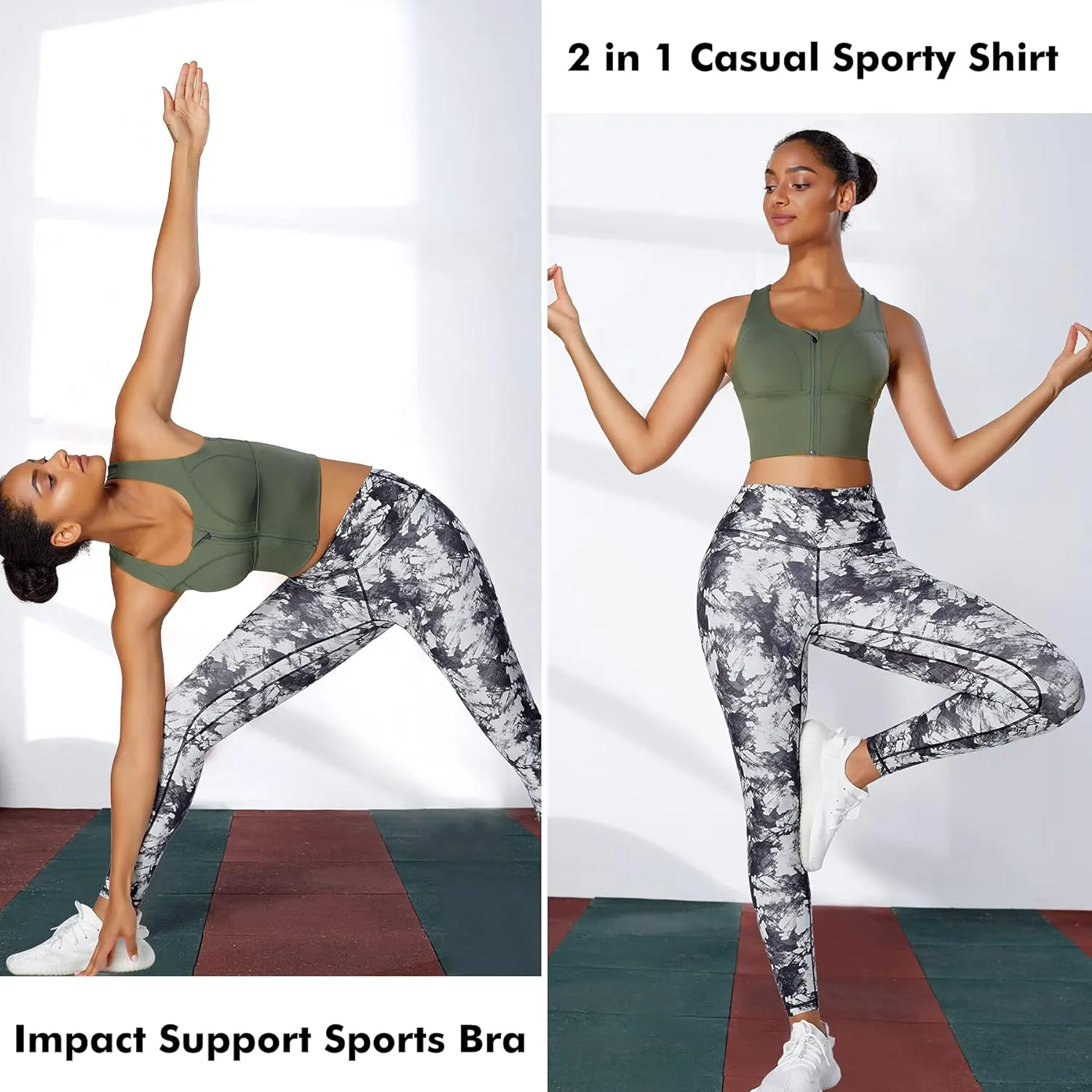 CYDREAM Zip Front Longline Sports Bras for Women Crop Tank Top Criss Cross Back Support Fitness Yoga Workout Shirts