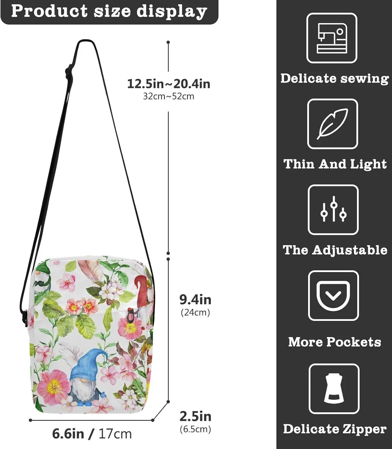 Daisies Messenger Bag for Women Men Side Bag for Travel Workout