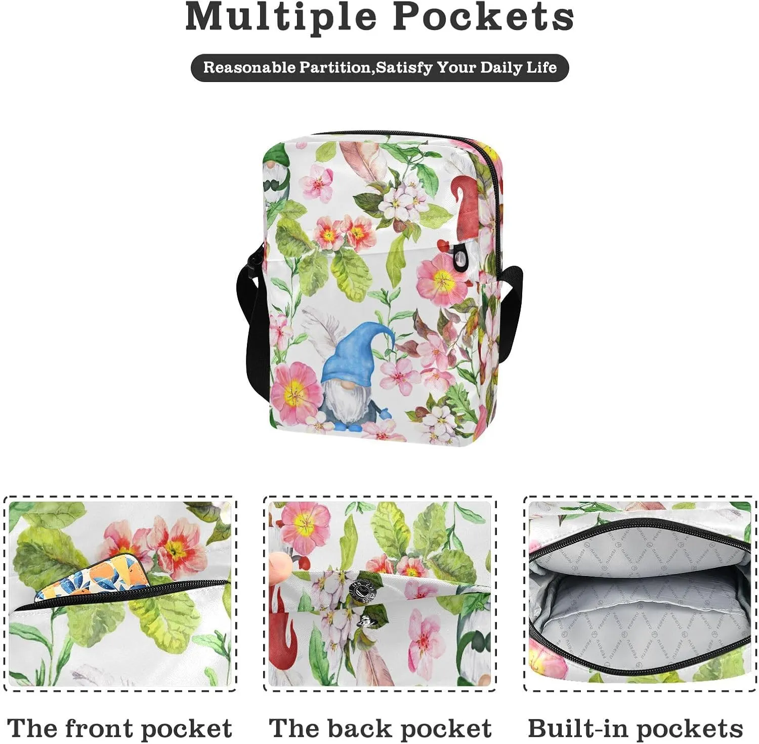 Daisies Messenger Bag for Women Men Side Bag for Travel Workout