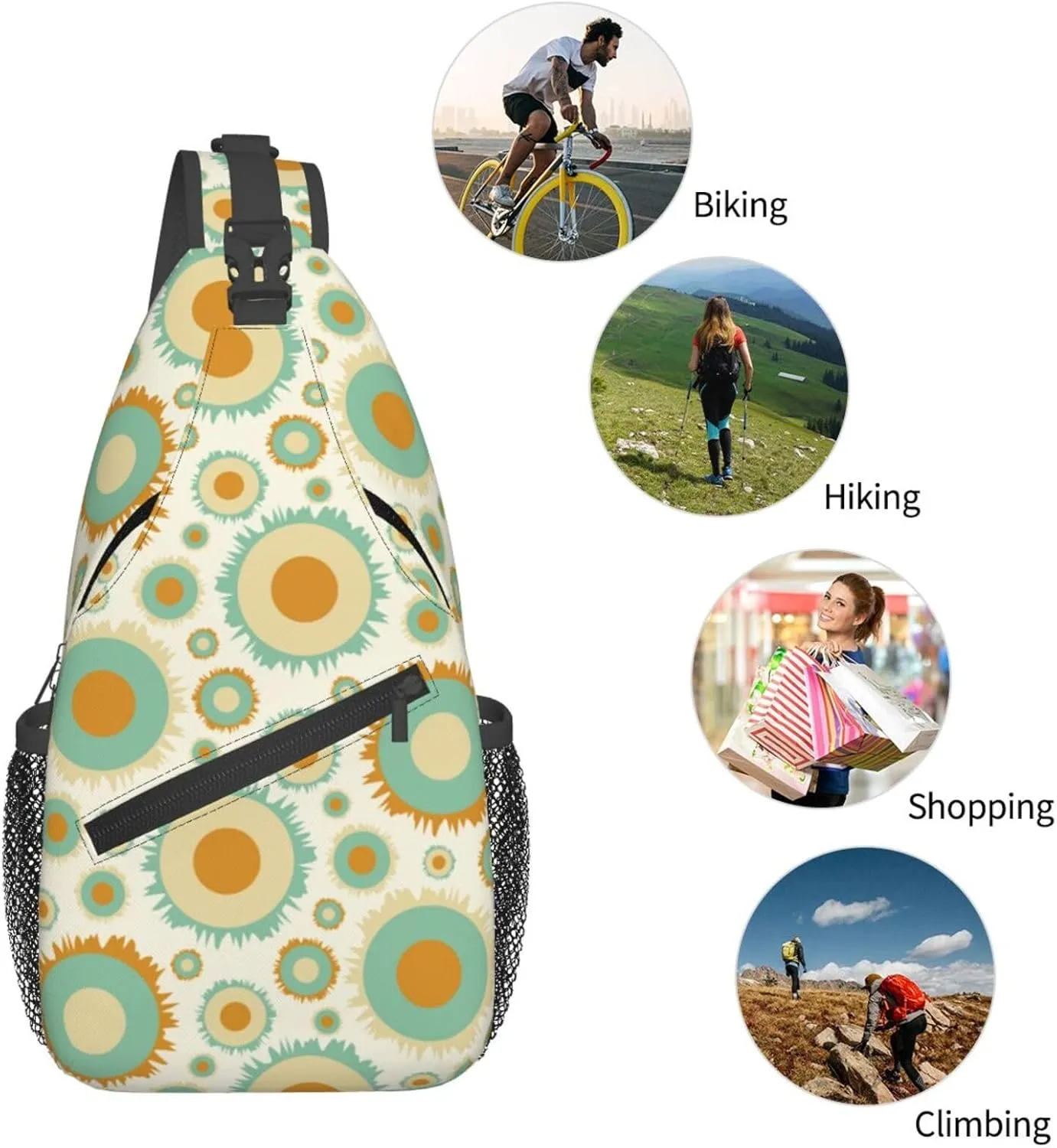 daisy Flowers Chest Bags Crossbody Sling Bag Shoulder Bag Travel Hiking Daypack For Men Women