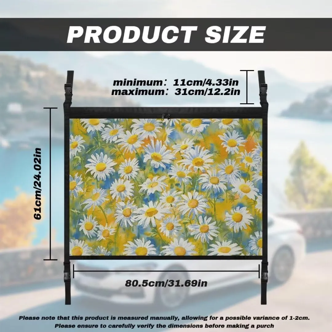 Daisy Print Car Roof Storage Bag Car Roof Seat Organizer All Car Storage Organizers Inner Car Accessories Compatible with Most Vehicles