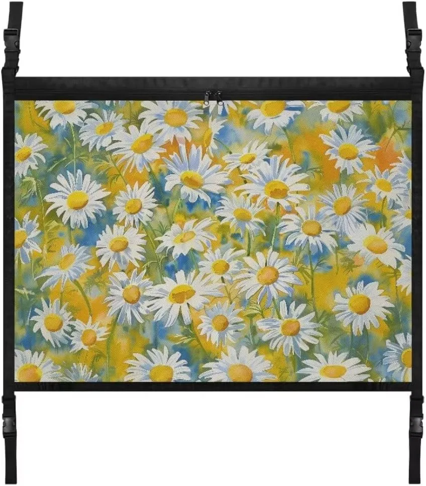 Daisy Print Car Roof Storage Bag Car Roof Seat Organizer All Car Storage Organizers Inner Car Accessories Compatible with Most Vehicles