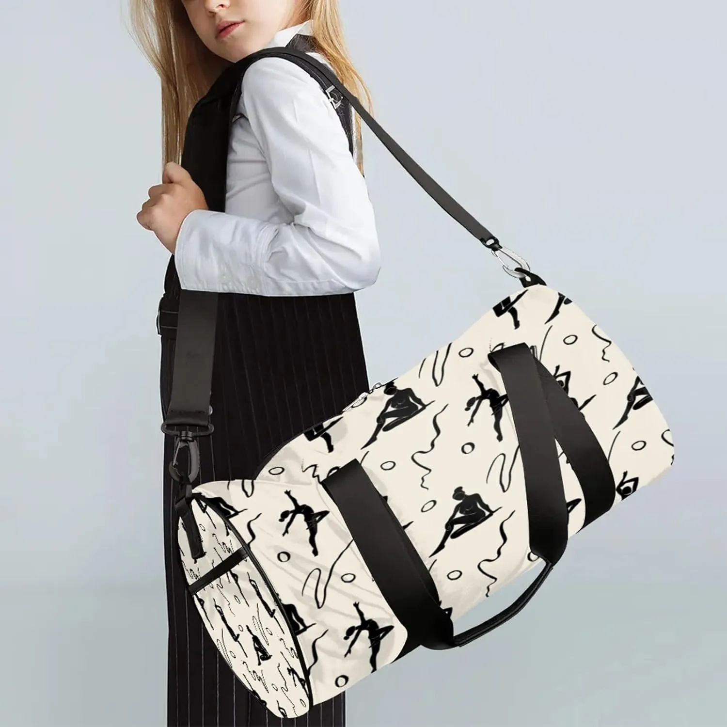 Dancing Woman Pattern Sports Gym Bag for Men Women Lightweight Travel Duffle Bag with Shoulder Strap Waterproof Carry On Weekender Overnight Bag for Travel Sports Gym