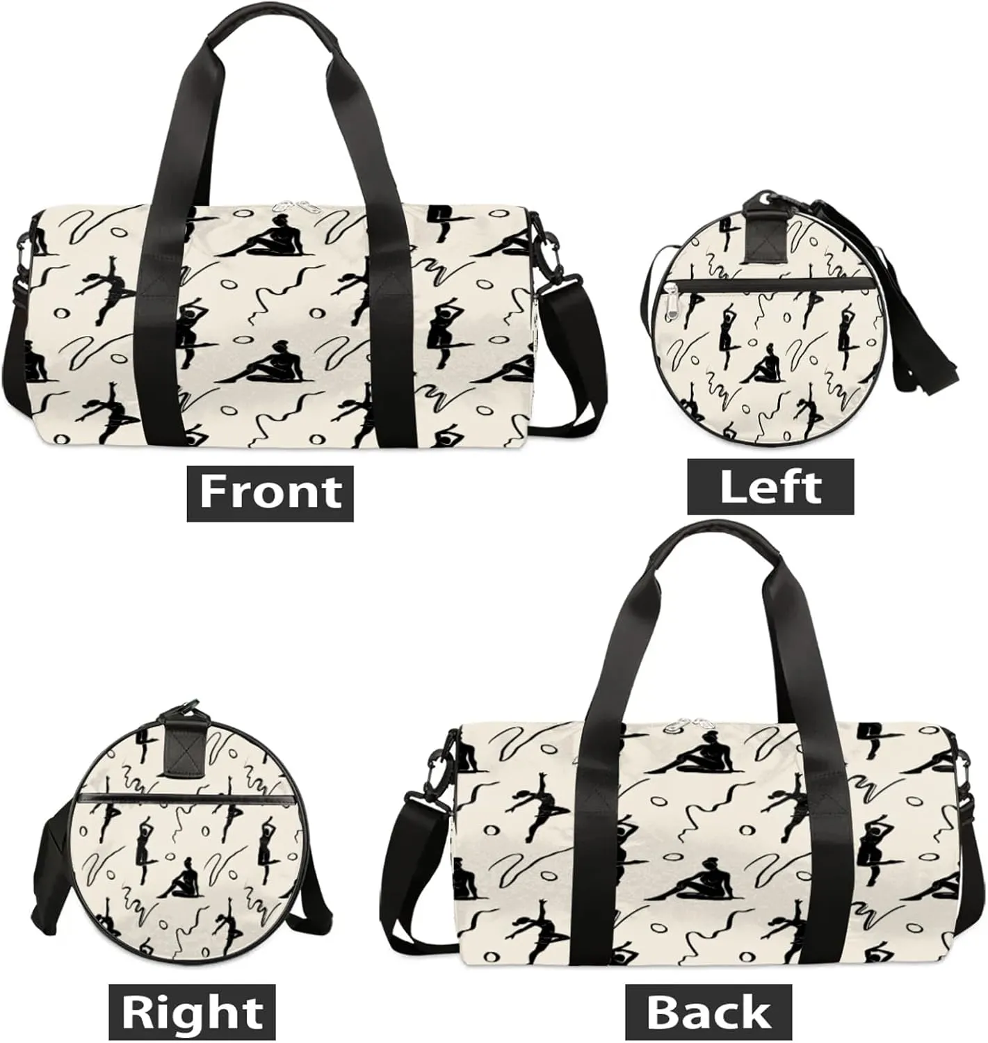 Dancing Woman Pattern Sports Gym Bag for Men Women Lightweight Travel Duffle Bag with Shoulder Strap Waterproof Carry On Weekender Overnight Bag for Travel Sports Gym