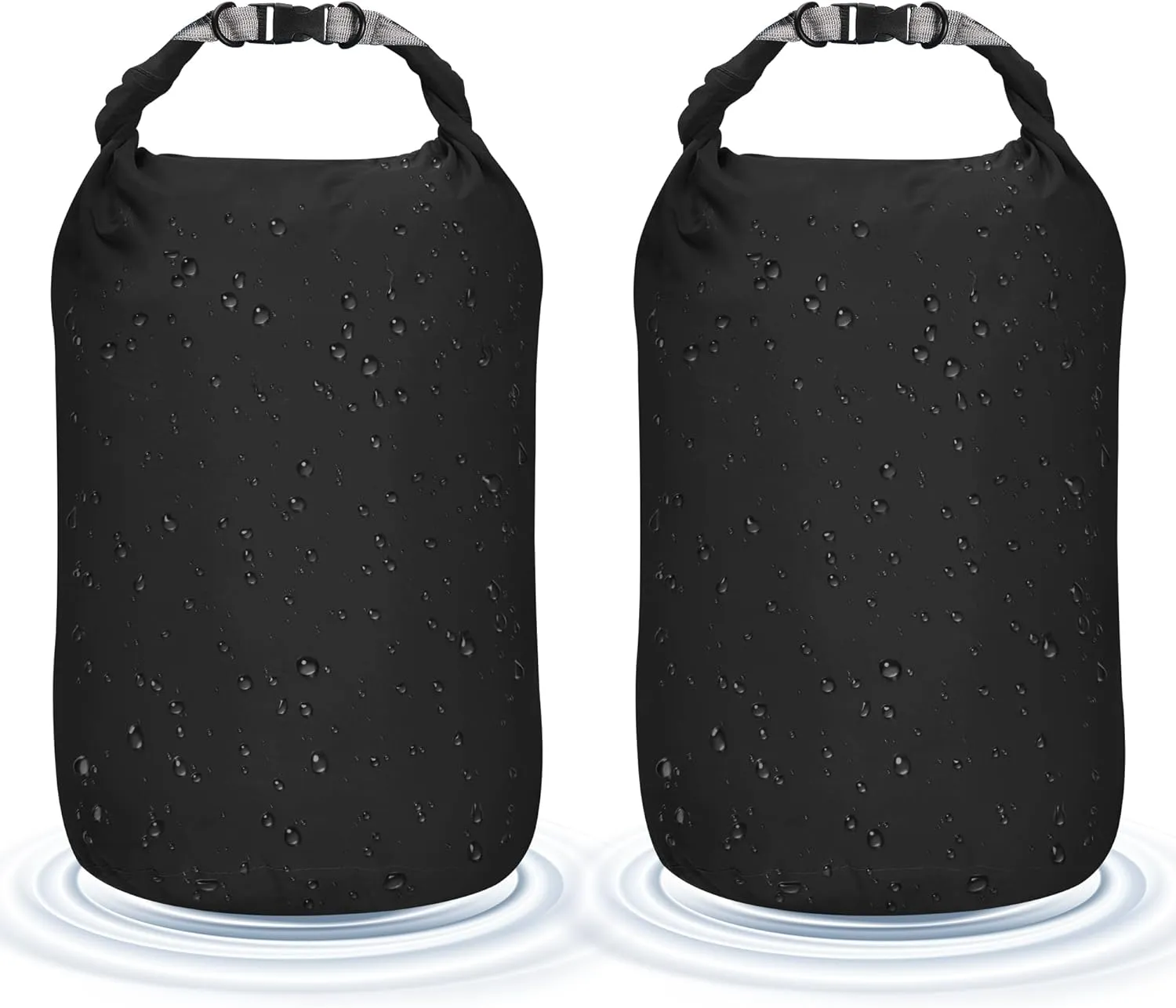 Desoto Waterproof Dry Bag 2 packs, 2L/5L/10L/20L/40L/70L Dry Sack Lightweight Portable, Dry Storage Bag to Keep Gear Dry Clean for Kayaking, Gym, Hiking, Swimming, Camping (Black, 70L)