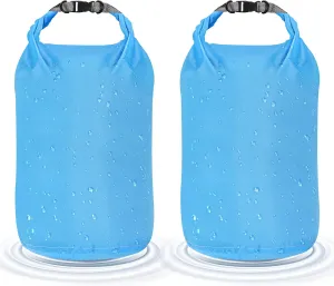 Desoto Waterproof Dry Bag 2 packs, 2L/5L/10L/20L/40L/70L Dry Sack Lightweight Portable, Dry Storage Bag to Keep Gear Dry Clean for Kayaking, Gym, Hiking, Swimming, Camping (Blue, 20L)