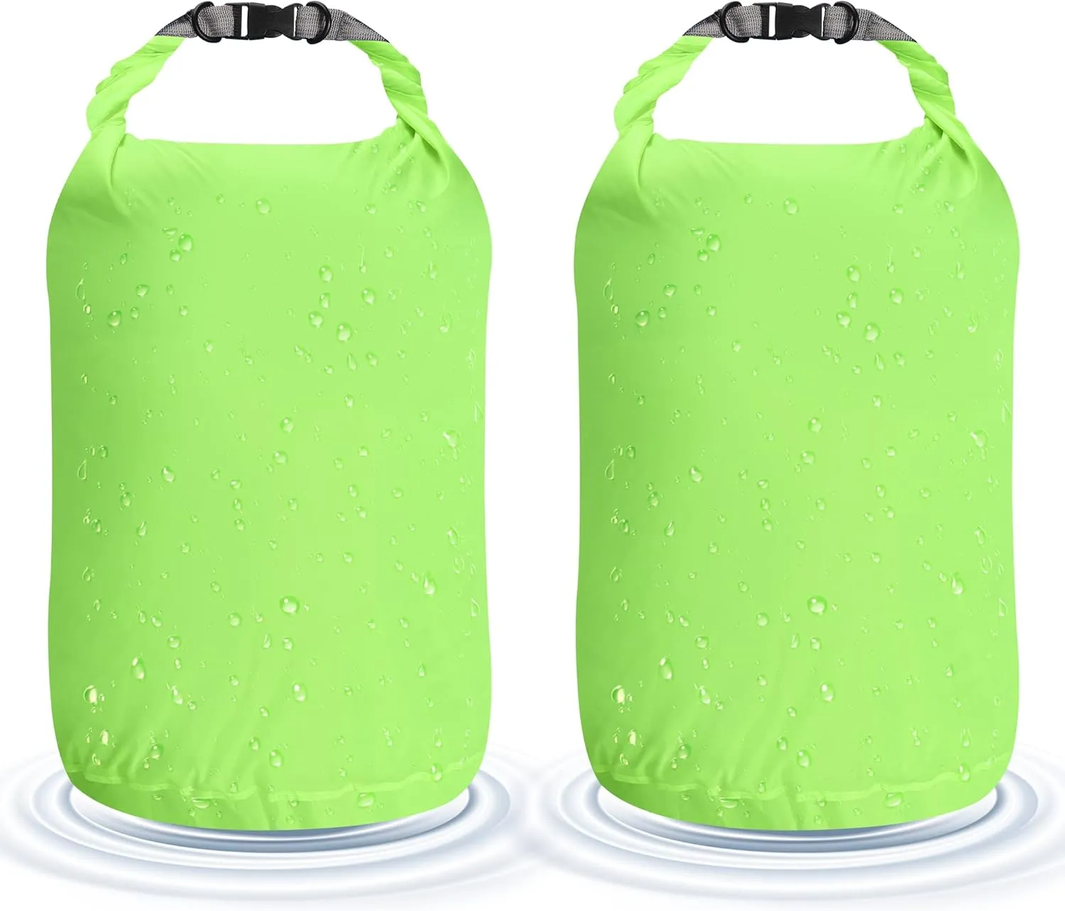 Desoto Waterproof Dry Bag 2 packs, 2L/5L/10L/20L/40L/70L Dry Sack Lightweight Portable, Dry Storage Bag to Keep Gear Dry Clean for Kayaking, Gym, Hiking, Swimming, Camping (Green, 70L)