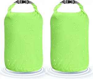 Desoto Waterproof Dry Bag 2 packs, 2L/5L/10L/20L/40L/70L Dry Sack Lightweight Portable, Dry Storage Bag to Keep Gear Dry Clean for Kayaking, Gym, Hiking, Swimming, Camping (Green, 70L)