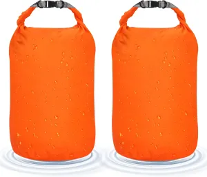 Desoto Waterproof Dry Bag 2 packs, 2L/5L/10L/20L/40L/70L Dry Sack Lightweight Portable, Dry Storage Bag to Keep Gear Dry Clean for Kayaking, Gym, Hiking, Swimming, Camping (Orange, 70L)