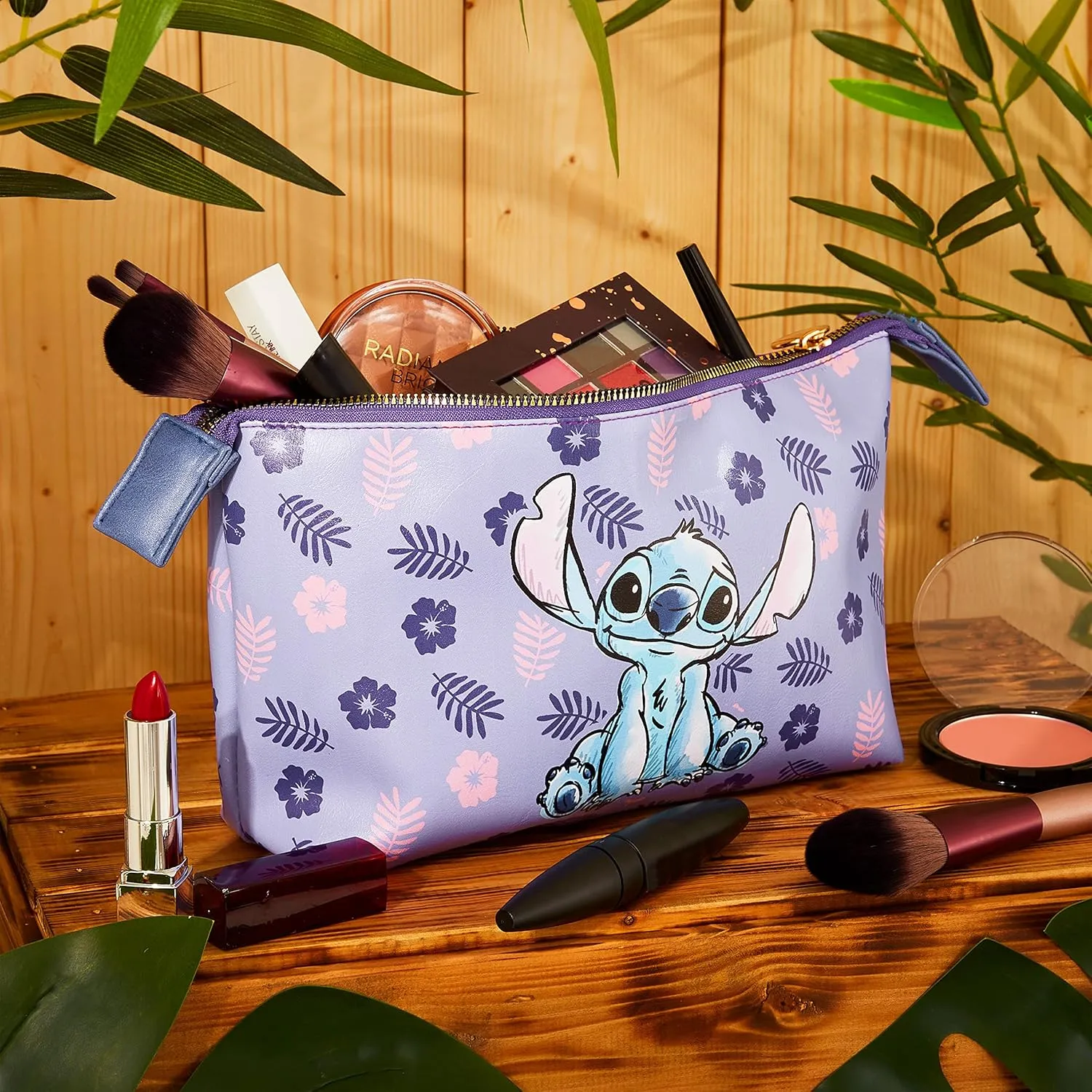 Disney Stitch Toiletry Bag for Women Teens Cute Travel Accessories Zipped Make Up Bag Cosmetics Storage Gifts for Her