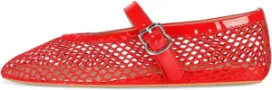 Divanne Ballet Flats for Women, Leopard Ballerina Shoes Crystal-Embellished Mary Jane Flats Mesh Flat Shoes