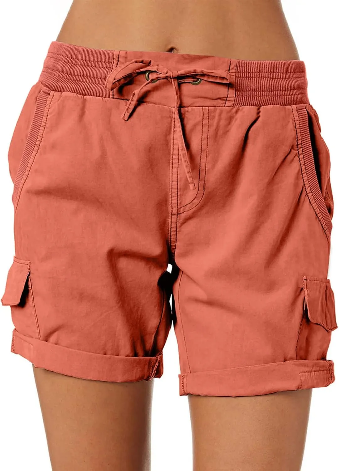 Dokotoo Womens Relaxed Fit High Waist Casual 4 Pocketed 2025 Hiking Outdoor Summer Shorts S-XL