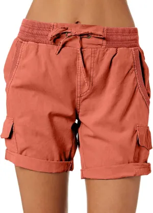 Dokotoo Womens Relaxed Fit High Waist Casual 4 Pocketed 2025 Hiking Outdoor Summer Shorts S-XL