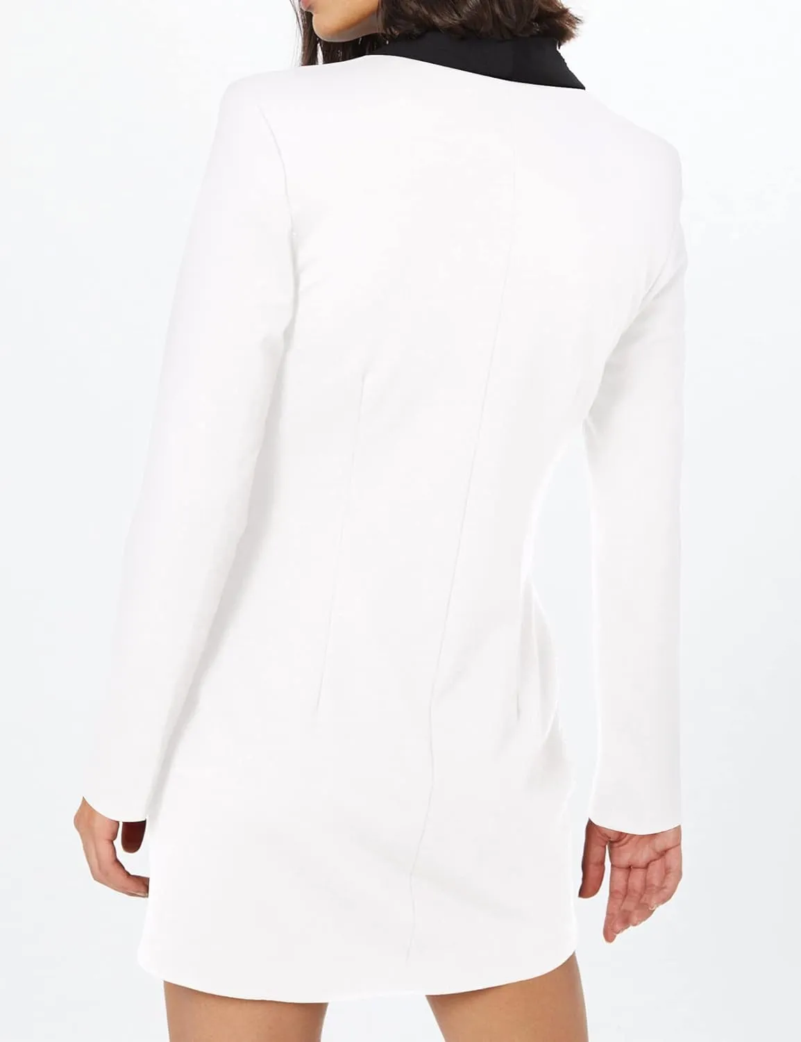 Double Breasted Gold Button Blazer Dress for Women Sexy - Asymmetric Long Blazers Jackets Outfit