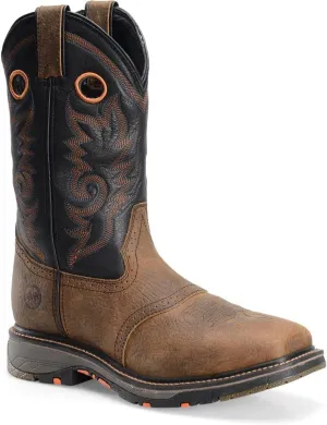 Double-H 12" Isaac Composite Toe Work Boots for Men - Leather Upper, Molded EVA Midsole, and Oil- and Slip-Resistant I.C.E. Outsole, EH-Rated