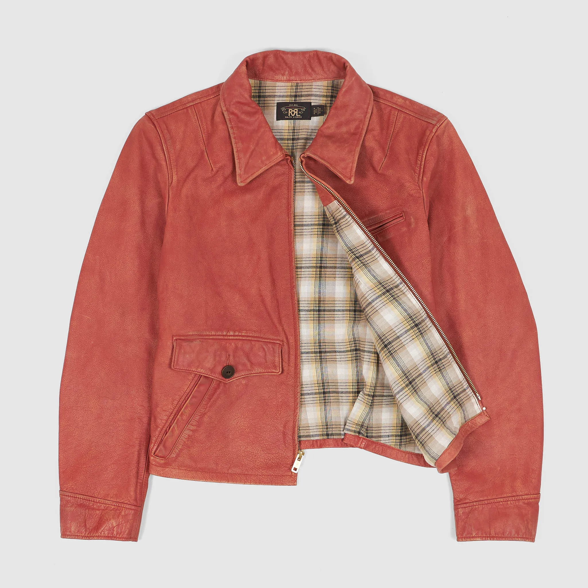 Double RL Ladies Williams Lined Moto Leather Jacket
