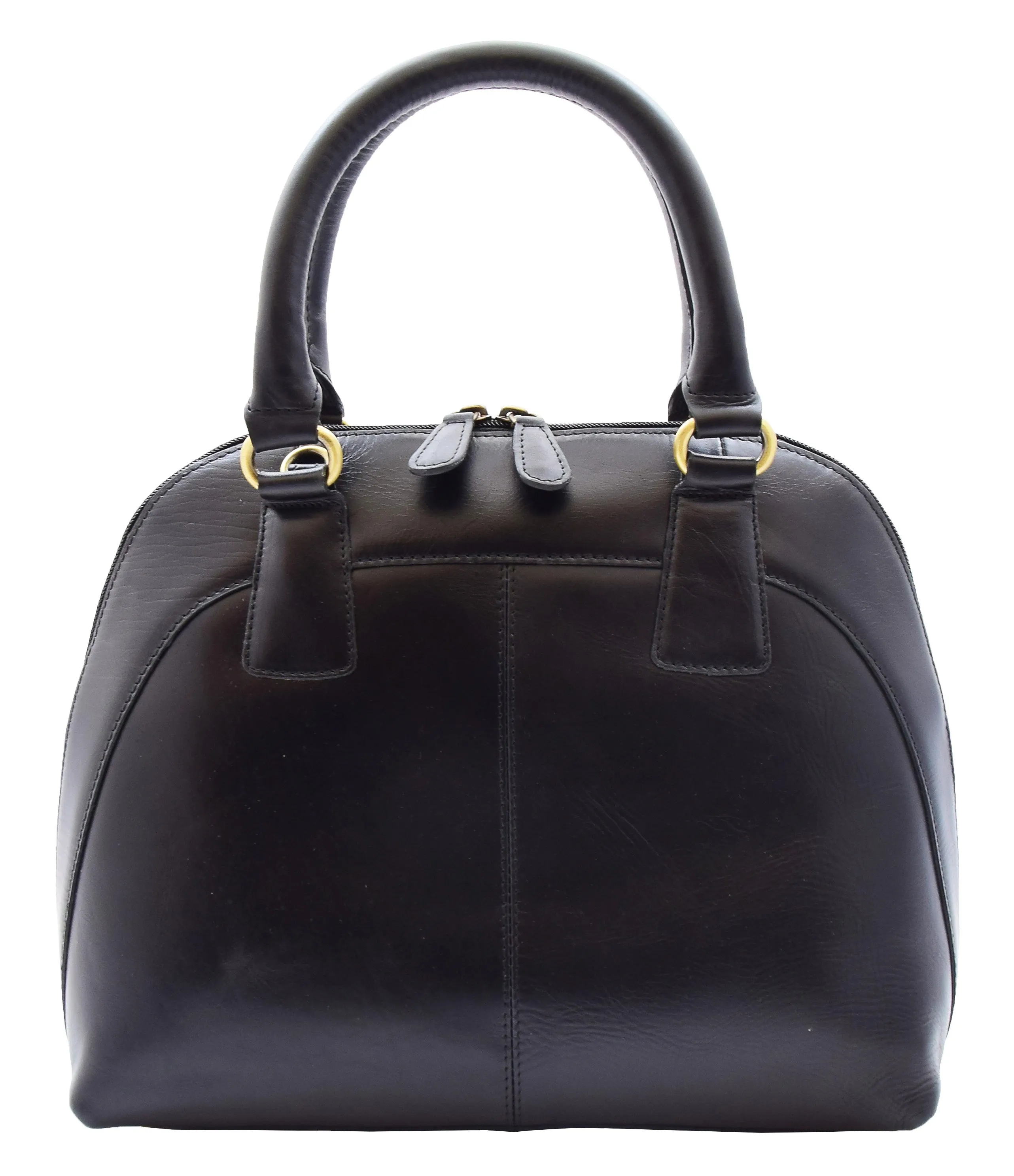 DR303 Women's Doctor Style Leather Handbag Hobo Bag Organiser Black