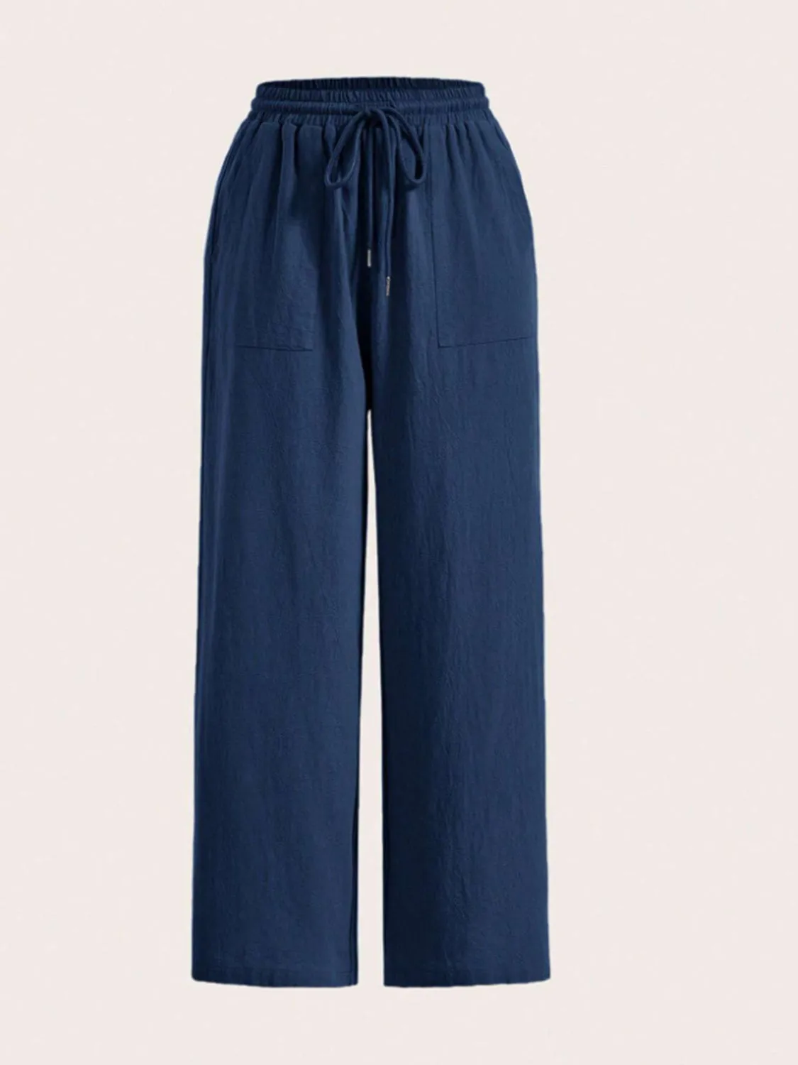 Drawstring Wide Leg Pants w/ Pockets