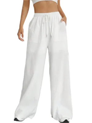 Drawstring Wide Leg Pants w/ Pockets
