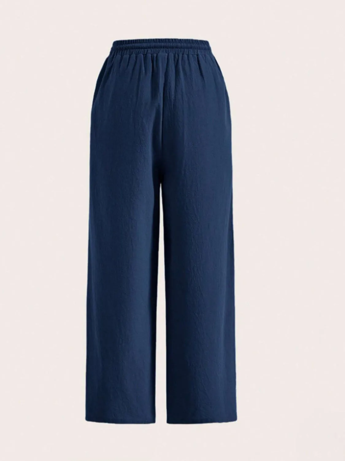 Drawstring Wide Leg Pants w/ Pockets
