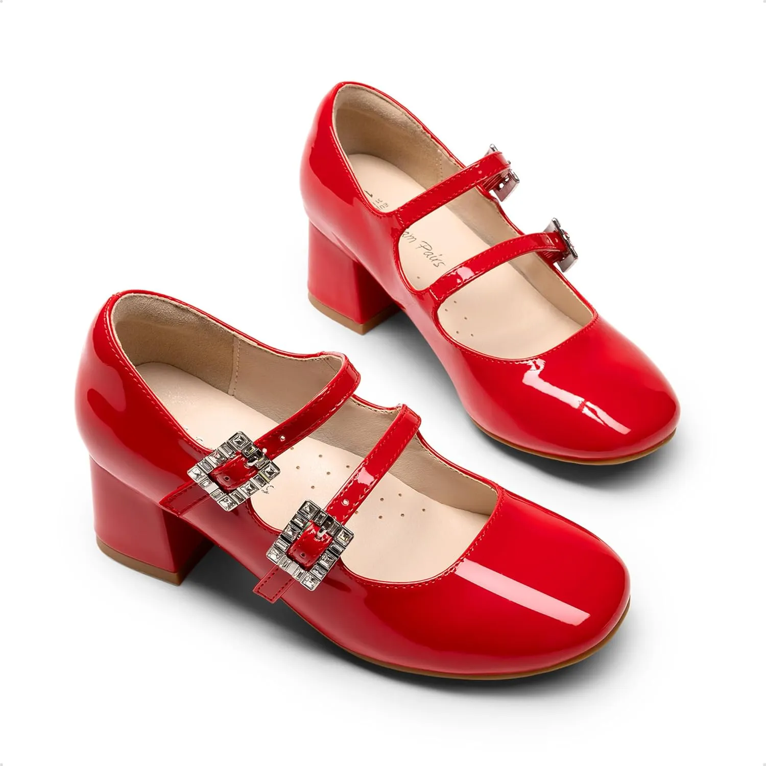 DREAM PAIRS Girls Dress Shoes Mary Jane Double Straps High Heel Easter Wedding Party Church Princess Communion Pumps for Little/Big Kids
