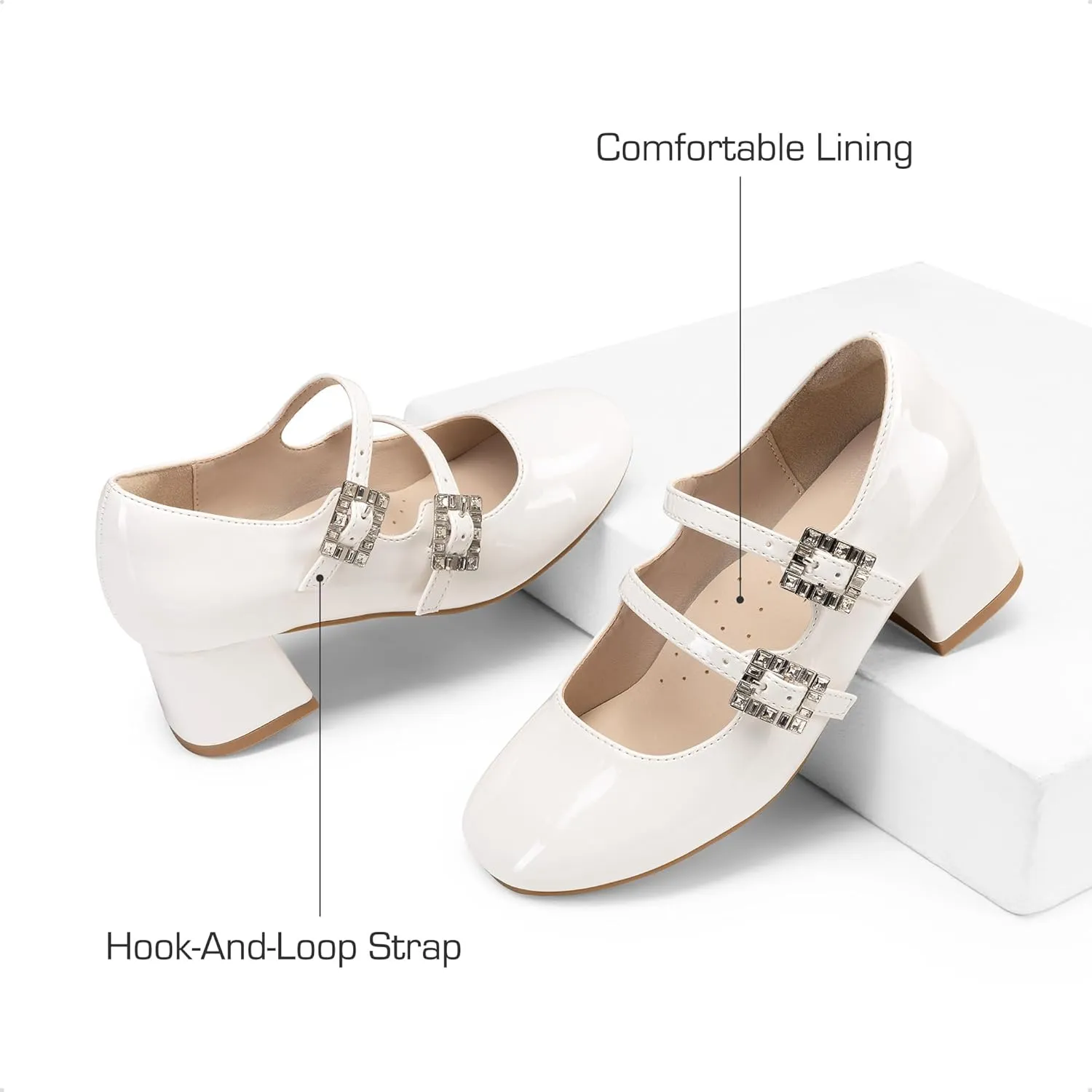 DREAM PAIRS Girls Dress Shoes Mary Jane Double Straps High Heel Easter Wedding Party Church Princess Communion Pumps for Little/Big Kids