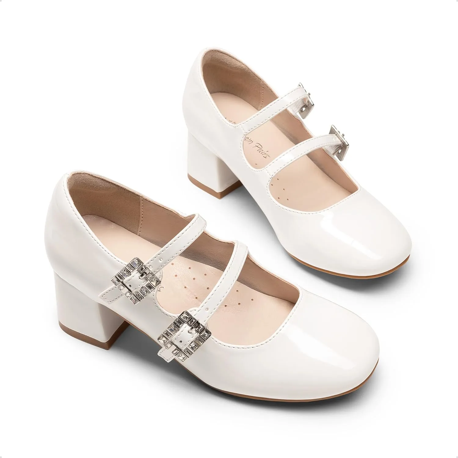 DREAM PAIRS Girls Dress Shoes Mary Jane Double Straps High Heel Easter Wedding Party Church Princess Communion Pumps for Little/Big Kids