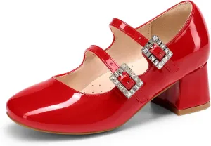 DREAM PAIRS Girls Dress Shoes Mary Jane Double Straps High Heel Easter Wedding Party Church Princess Communion Pumps for Little/Big Kids