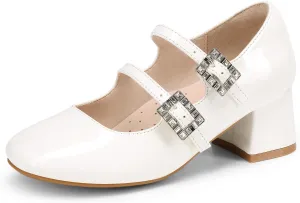 DREAM PAIRS Girls Dress Shoes Mary Jane Double Straps High Heel Easter Wedding Party Church Princess Communion Pumps for Little/Big Kids