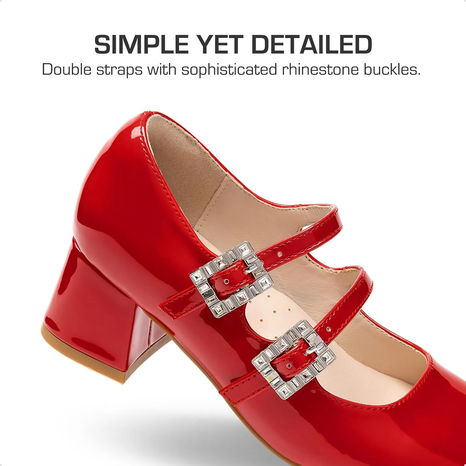 DREAM PAIRS Girls Dress Shoes Mary Jane Double Straps High Heel Easter Wedding Party Church Princess Communion Pumps for Little/Big Kids