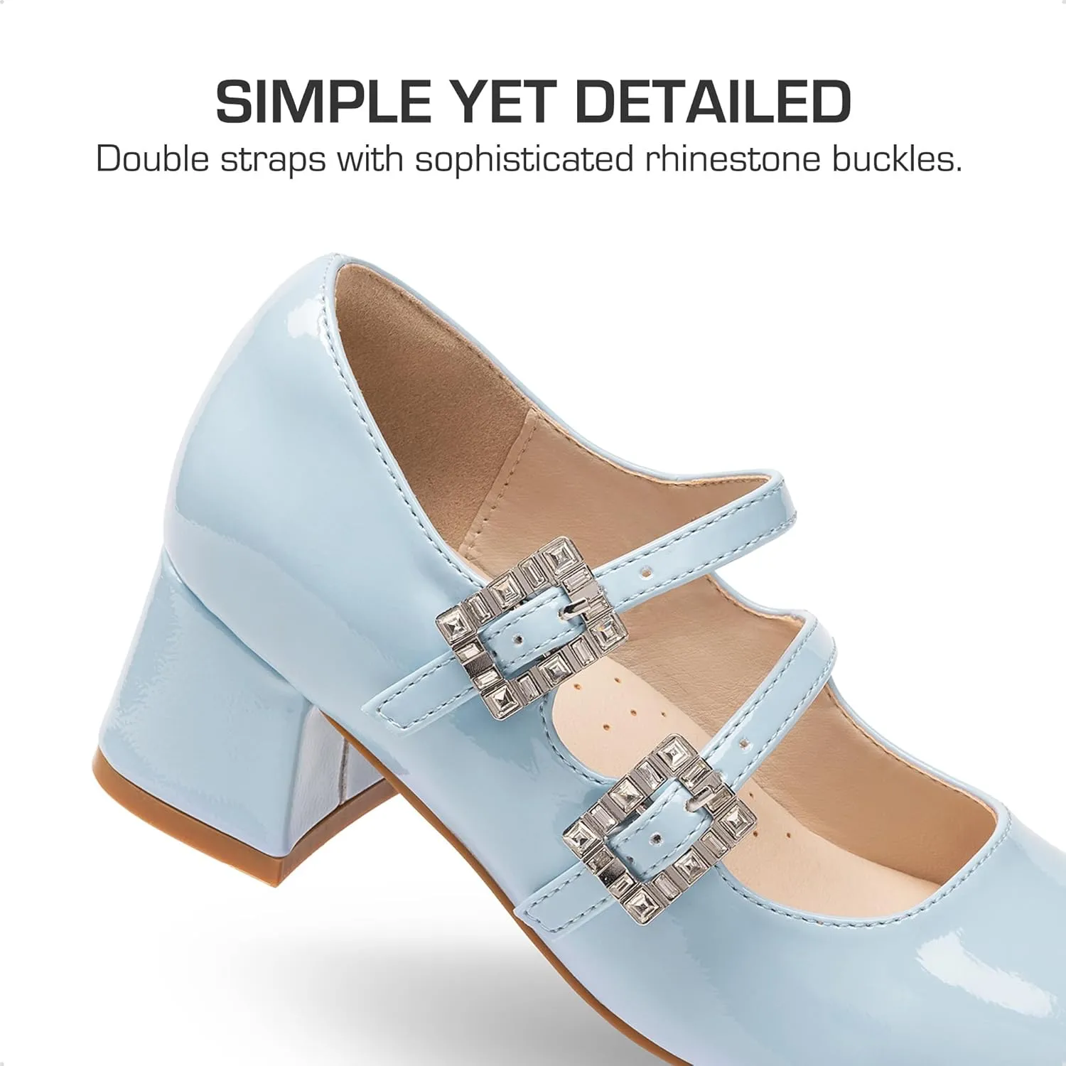 DREAM PAIRS Girls Dress Shoes Mary Jane Double Straps High Heel Easter Wedding Party Church Princess Communion Pumps for Little/Big Kids