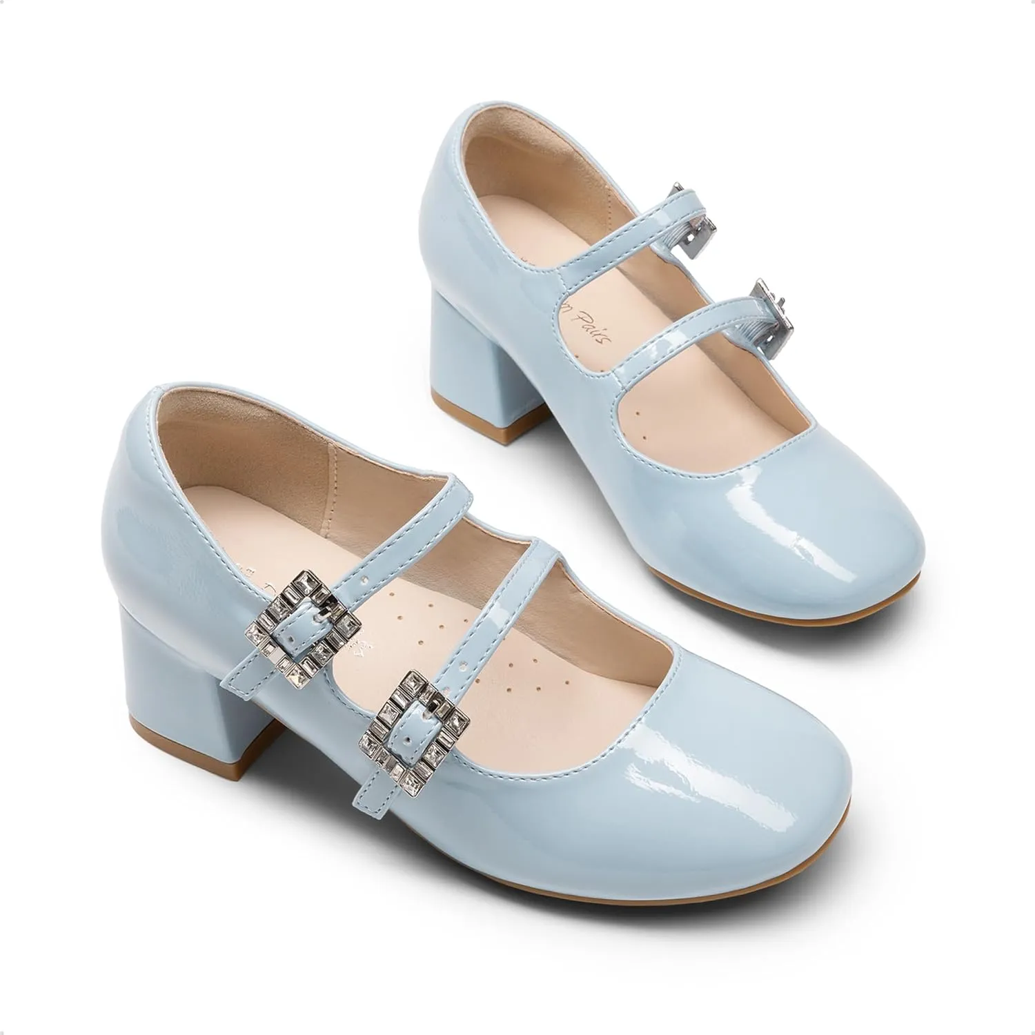 DREAM PAIRS Girls Dress Shoes Mary Jane Double Straps High Heel Easter Wedding Party Church Princess Communion Pumps for Little/Big Kids