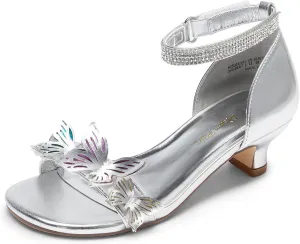 DREAM PAIRS Lace Up Low Heel Sandals for Girls Ankle Strap Dress Pump Strappy Gladiator Wedding Party Shoes for Little Kid/Big Kid