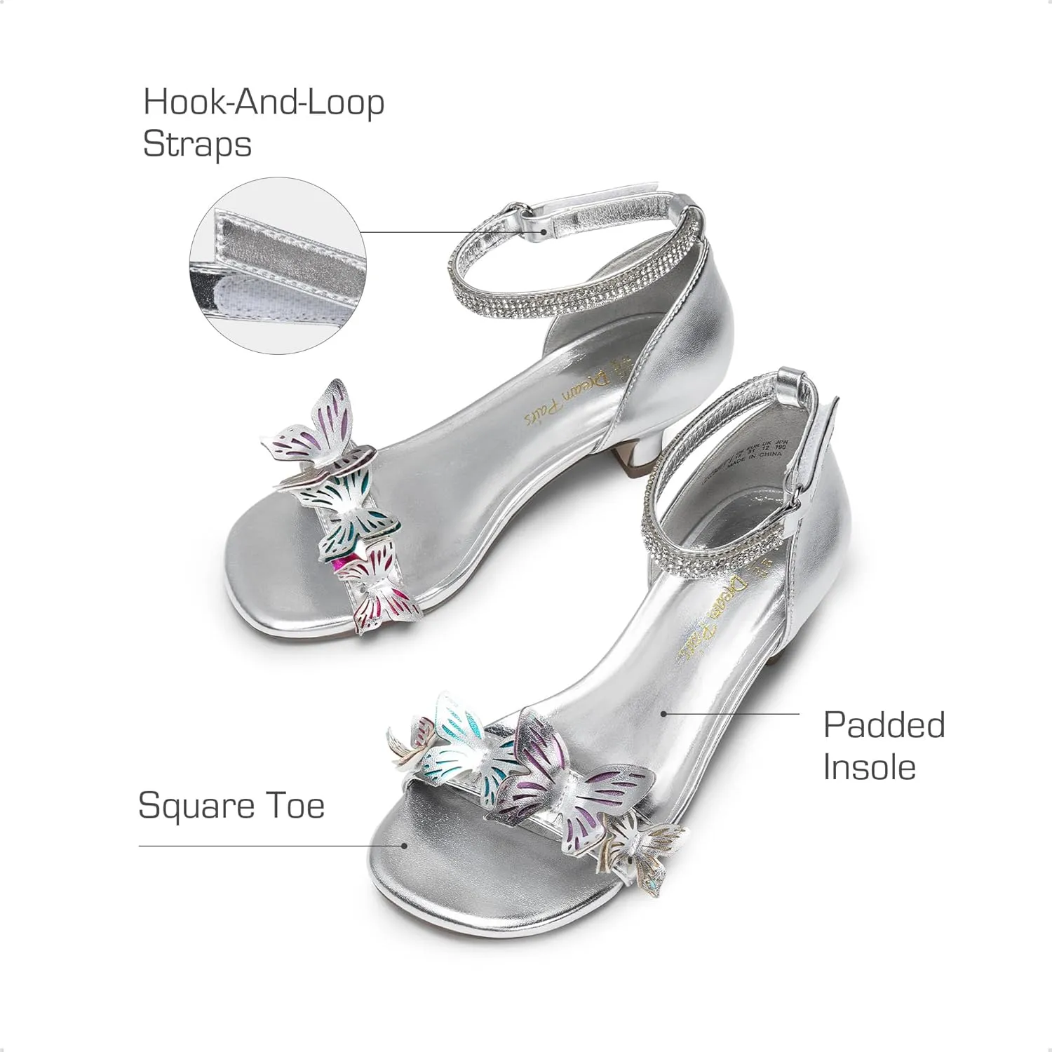 DREAM PAIRS Lace Up Low Heel Sandals for Girls Ankle Strap Dress Pump Strappy Gladiator Wedding Party Shoes for Little Kid/Big Kid